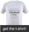 people on planet earth: 6,999,999,999 + me